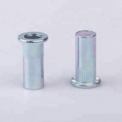 Galvanized Flat Head Knurled Tubular Rivet With Blind Hole