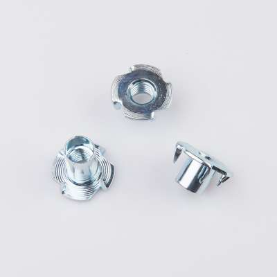 M8 cold forged blue zinc carbon steel  locking rivet four prong t nut