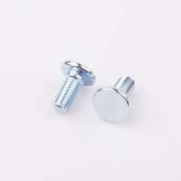 good price zinc plated steel big flat head round neck machine screw